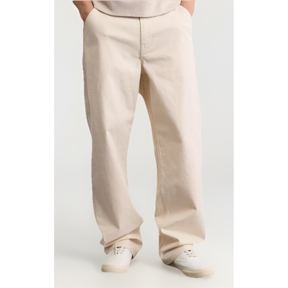 American Eagle Carpenter Relaxed Loose Fit Pants Mens 32x32 Cream Utility Denim